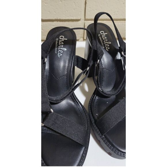 NWOTs Charles by Charles David Vast Chunky Platform Sandals - Black Webbing, 7M - Picture 9 of 16